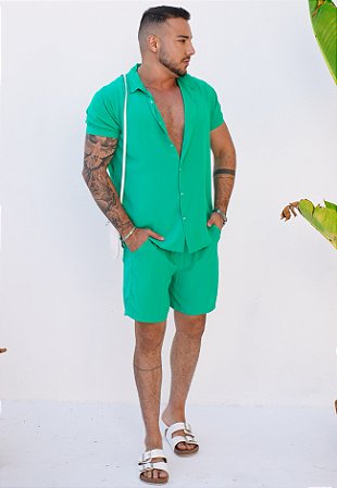 Conjunto Viscose Verde Bandeira