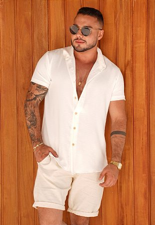Camisa Duna Botão Madeira Off White