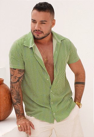 Camisa Listrada Verde