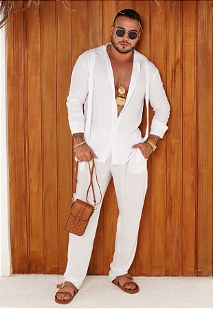 Conjunto Faixa Manga Longa Branco