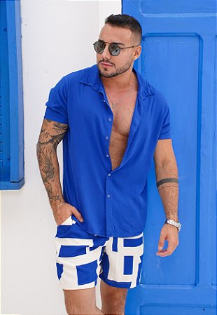 Camisa Viscose Azul Bic