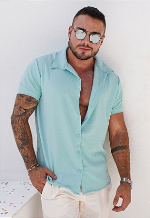Camisa Duna Brilhante Verde Água