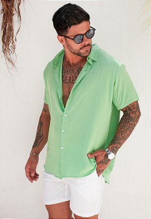 Camisa Viscose Verde Água