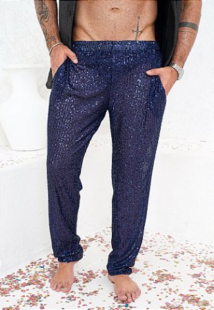 Calça Paetê Azul Marinho