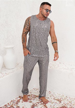 Conjunto Paetê Prata