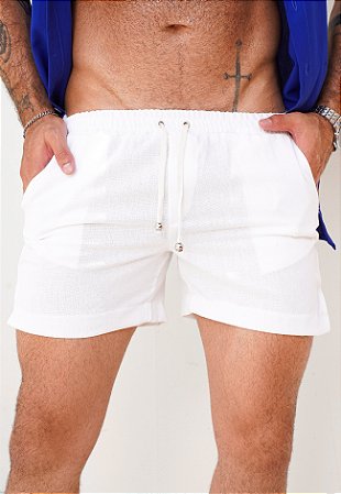 Mini Shorts Linho Branco