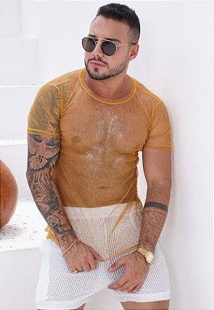 Camiseta Tule Dourada