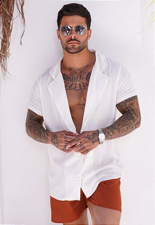Camisa Gola Cubana Off White