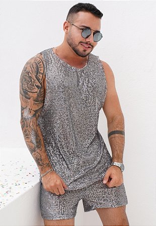 Conjunto Paetê Prata