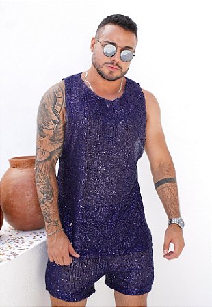Conjunto Paetê Azul Marinho