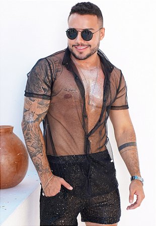 Camisa Tule Preta