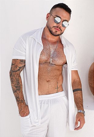 Camisa Metalizada Branca