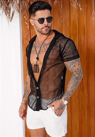 Camisa Renda Preta