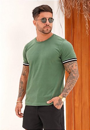 Camiseta College Verde Militar