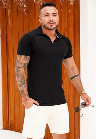 Camiseta Texturizada Preta