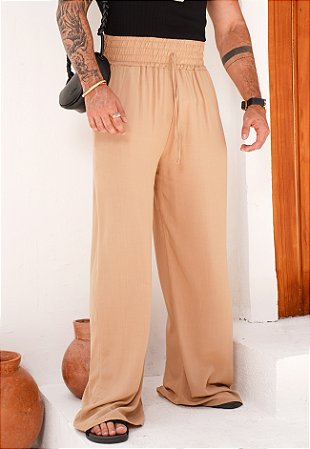 Calça Pantalona Bege
