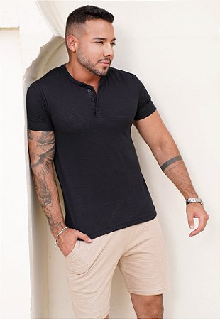 Camiseta Gola Padre Preta