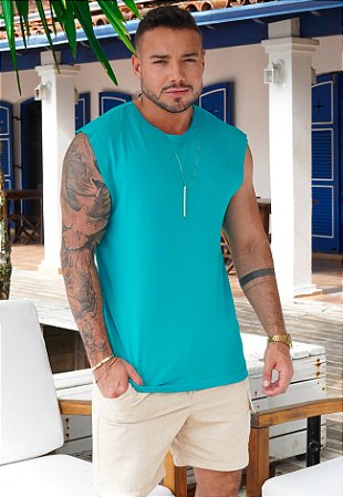 Regata Machão Azul Turquesa