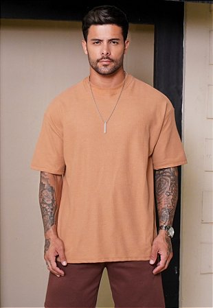 Blusa Oversized Texturizada Caramelo