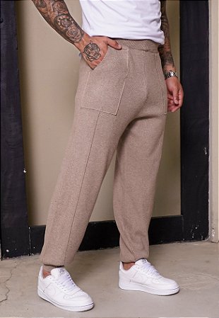 Calça Jogger Tricot Caqui