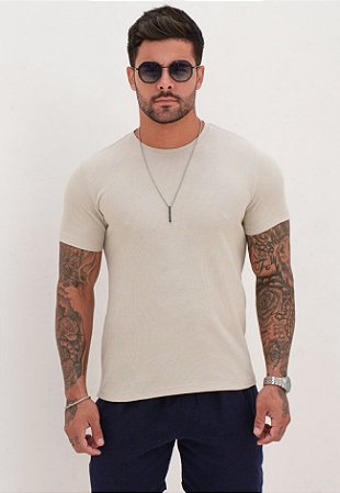 Camiseta Texturizada Cinza Gelo