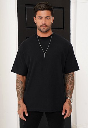 Blusa Oversized Texturizada Preta