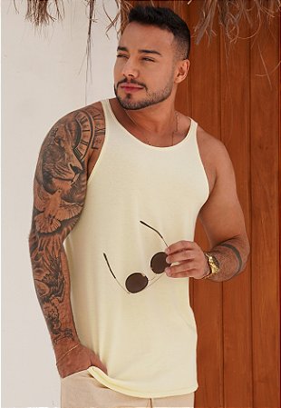 Regata Algodão Amarelo Bebê