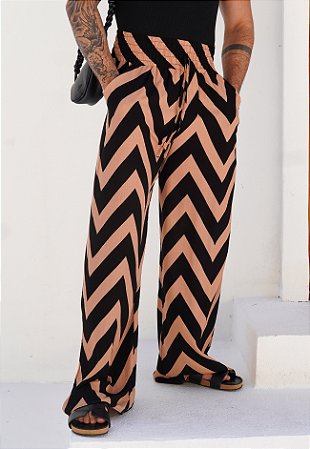 Calça Pantalona Chevron