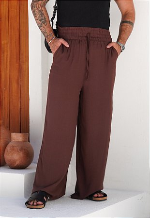 Calça Pantalona Marrom Café
