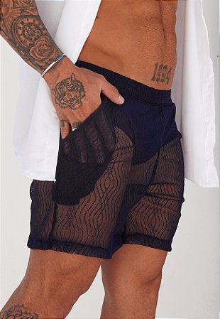 Shorts Renda Azul Marinho