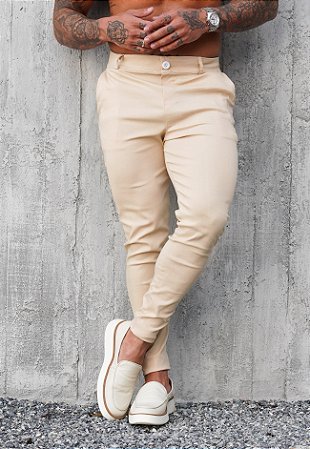 Calça Alfaiataria Skinny Bege