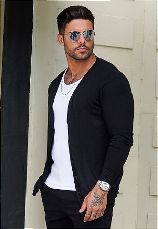 Cardigan Tricot Segunda Pele Preto