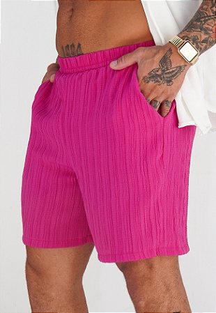 Shorts Plissado Rosa