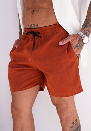Shorts Linho Terracota