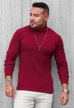 Blusa Gola Alta Vermelho Marsala
