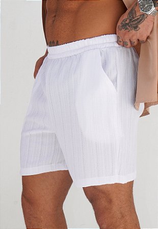 Shorts Plissado Branco
