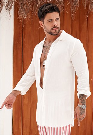 Max Camisa Viscolinho Off White