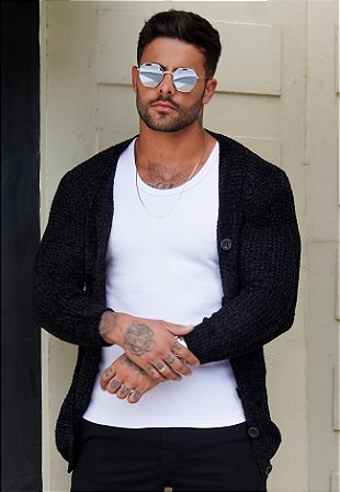 Cardigan Tricot Mousse Preto