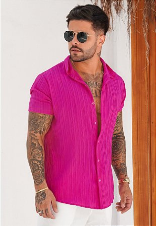 Camisa Plissada Rosa Pink