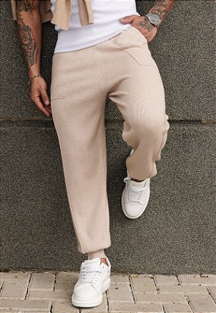 Calça Jogger Tricot Marfim