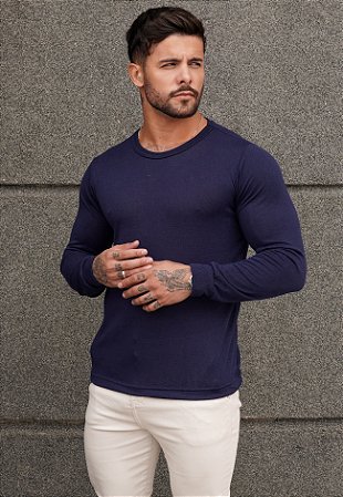 Blusa De Lã Azul Marinho