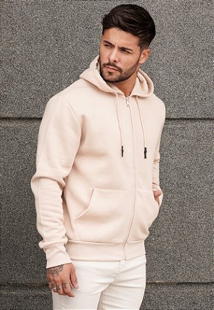 Blusa Moletom Zíper Marfim