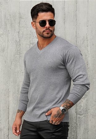 Blusa Tricot Modal Cinza Grafite