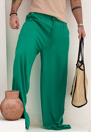 Calça Pantalona Verde Bandeira
