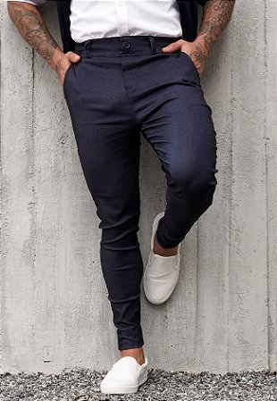 Calça Alfaiataria Skinny Lavagem Jeans Escura