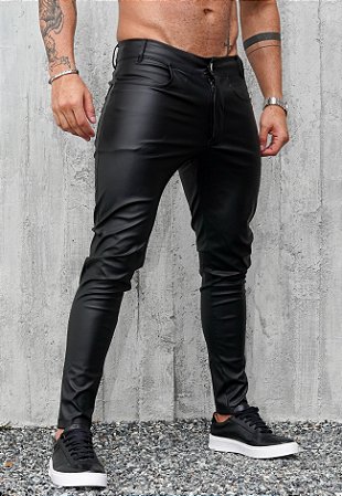 Calça Skinny Couro Preta