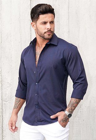 Camisa Social Azul Marinho