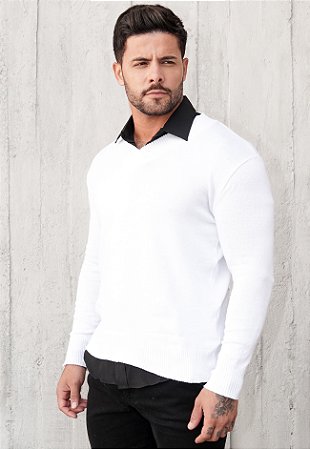 Suéter Tricot Gola V Branco