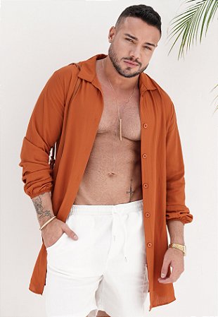 Max Camisa Viscolinho Caramelo