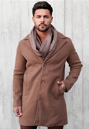 Cardigan Sobretudo Lã Caramelo